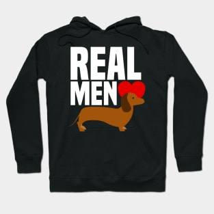 Real Men Love Wieners - Heart Dachshund Puppy Dog Hoodie